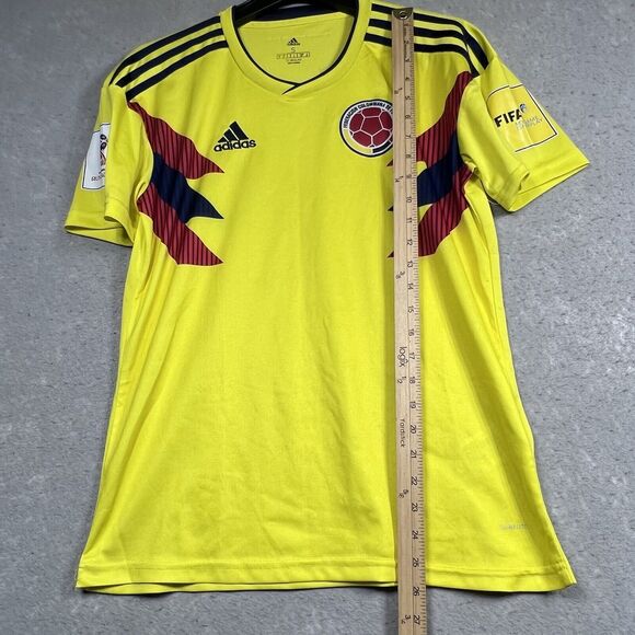 ADIDAS Federacion Colombiana Jersey Mens Small Yellow De Futbol Soccer Climalite - Picture 12 of 16